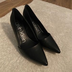 Calvin Klein Black heels, size 8, 3 inch heel
